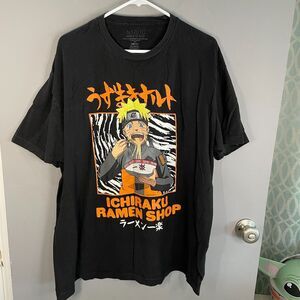 Naruto Mens XXL Ichiraku Ramen Shop Black Short Sleeve T-Shirt Anime **READ**